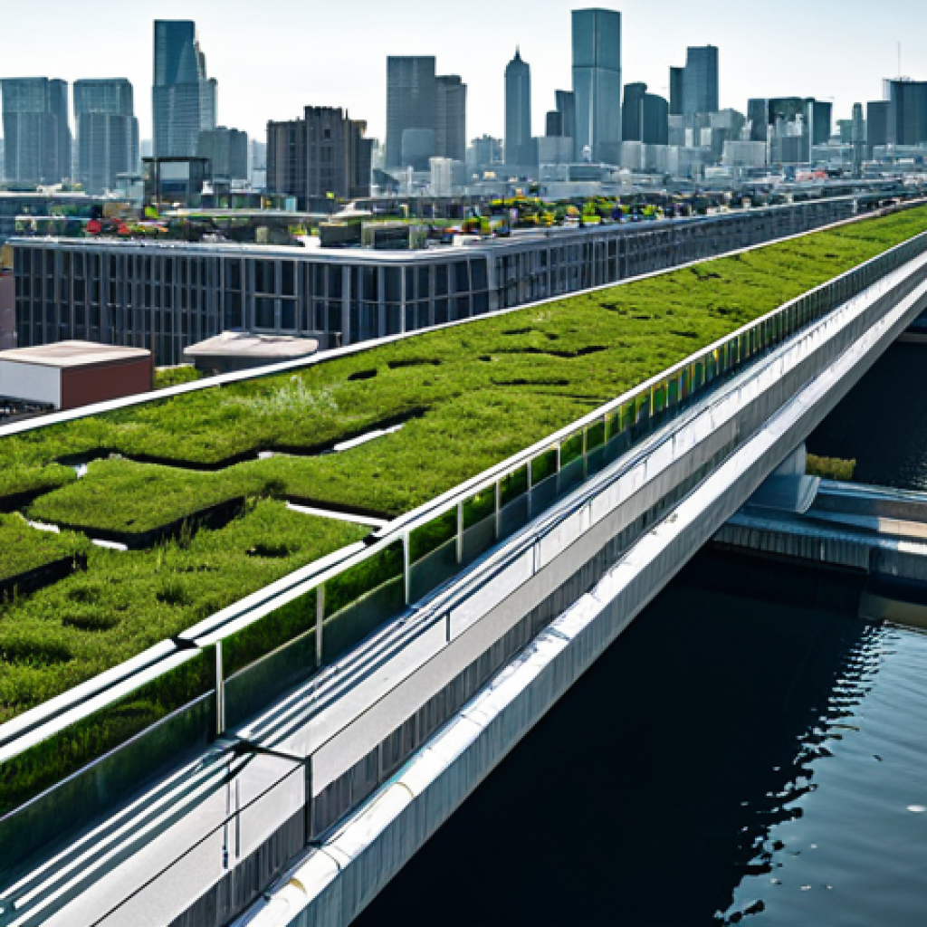 Urban Resilience Infrastructure**

"A modern city skyline featuring infrastructure designed for disaster resilience, including reinforced bridges, green roofs, and advanced water management systems, professional architecture photography, daylight, safe for work, appropriate content, fully clothed (no people visible), perfect anatomy (of structures), correct proportions, family-friendly."

**