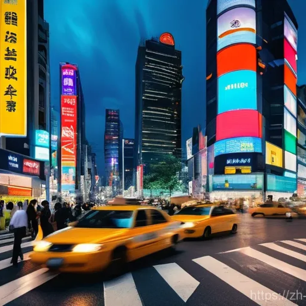 도시 주거 밀도 분석 - **Prompt**: A vibrant and dynamic street scene in a modern, high-density East Asian metropolis durin...