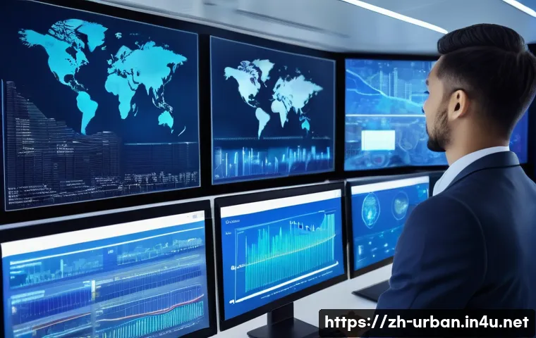도시정책 평가 방법 - A modern urban smart city control room scene showing a diverse team of professionals analyzing multi...